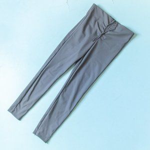 NEW Zara Gray High Rise Ruched Tie Waist Fitted Stretch Leggings Sz Large